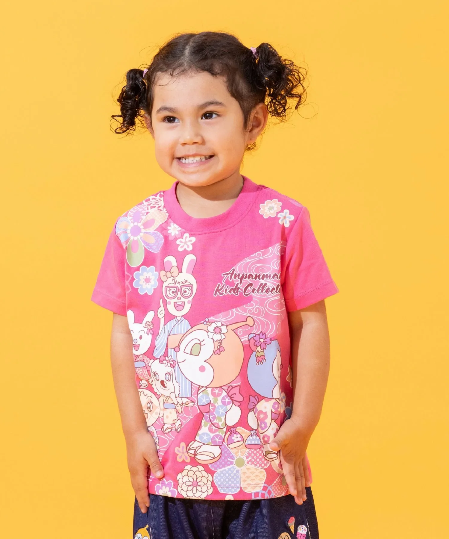 Футболка-юката с японским узором APKC/(K) для всех Anpanman Kids Collection, pink
