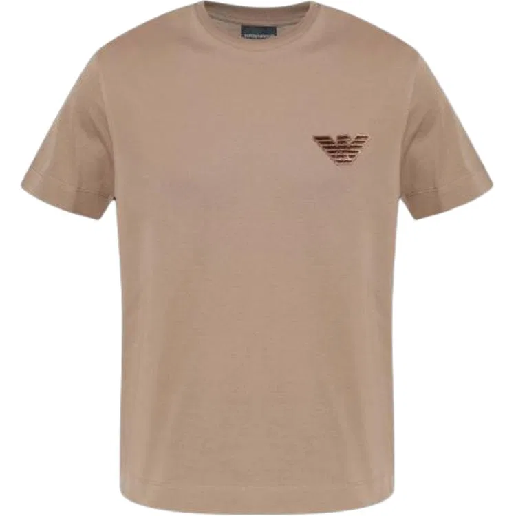 Футболка с круглым вырезом и коротким рукавом EMPORIO ARMANI, Light Umber