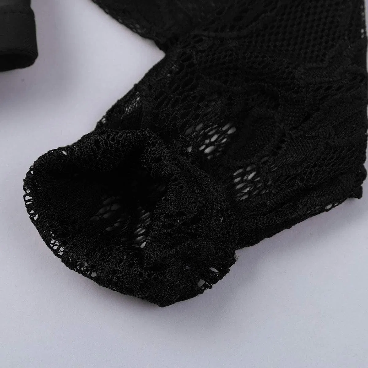 Детский спортивный комплект из топа и шорт YiZYiF, Zo Long Sleeve Black — фото 4