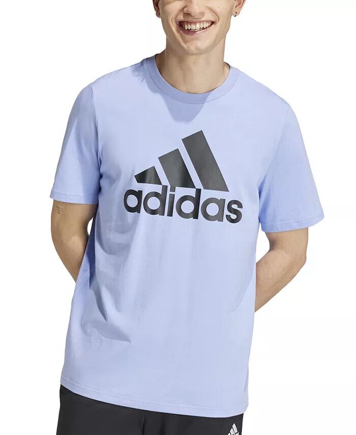 

Мужская футболка Essentials Regular-Fit с графическим логотипом adidas, синий