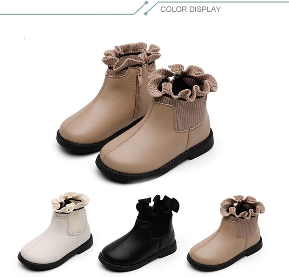 Детские ботинки Dayiss Fashion для маленькой девочки, водонепроницаемые короткие ботинки на щиколотку с боковой молнией, зимние теплые ботинки на плоской подошве, Pink — фото 3