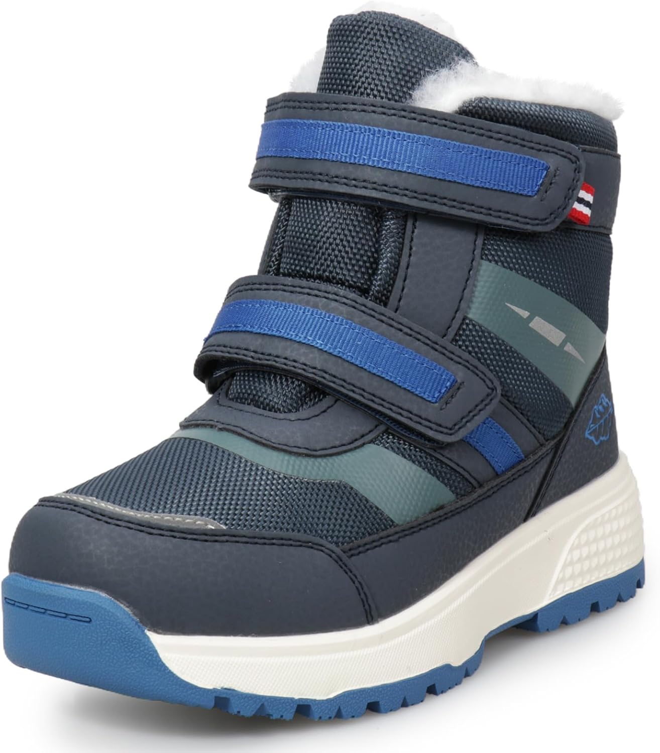 

Детские зимние ботинки UOVO для мальчиков и девочек, водонепроницаемые, с флисовой и меховой подкладкой, походные кроссовки для улицы (младшие дети/старшие дети), синий