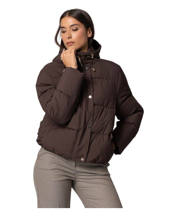 

Теплая стеганая куртка с высоким воротником. Kocca, коричневый