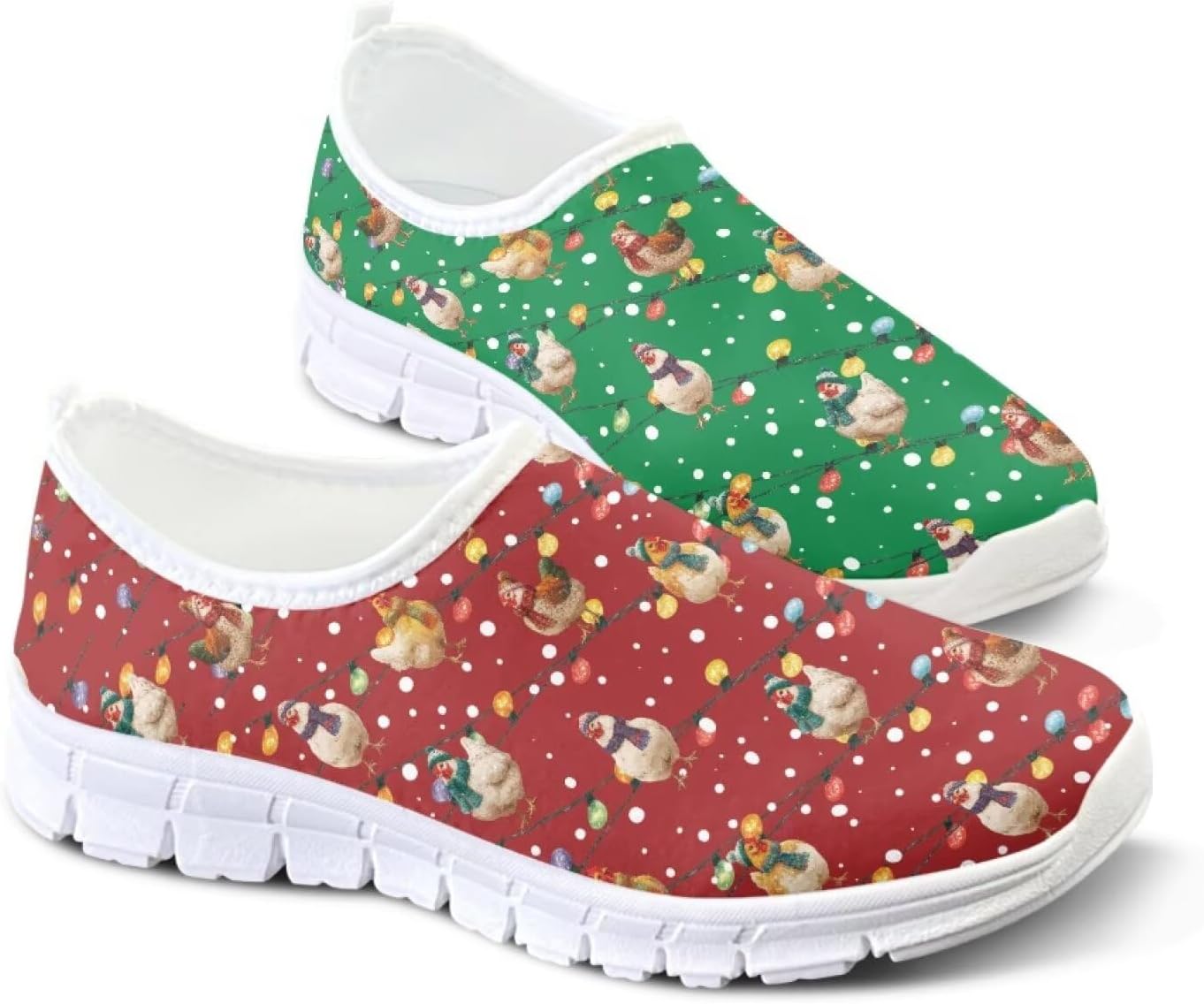 

Легкие женские кроссовки без застежек для ходьбы, унисекс, модные повседневные кеды Fonplted, Christmas Rooster