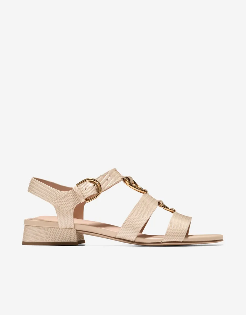 Женские сандалии на каблуке из тисненой кожи Cole Haan, бежевый