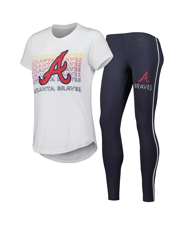 

Женский темно-серый, белый комплект для сна Atlanta Braves Sonata и леггинсы Concepts Sport