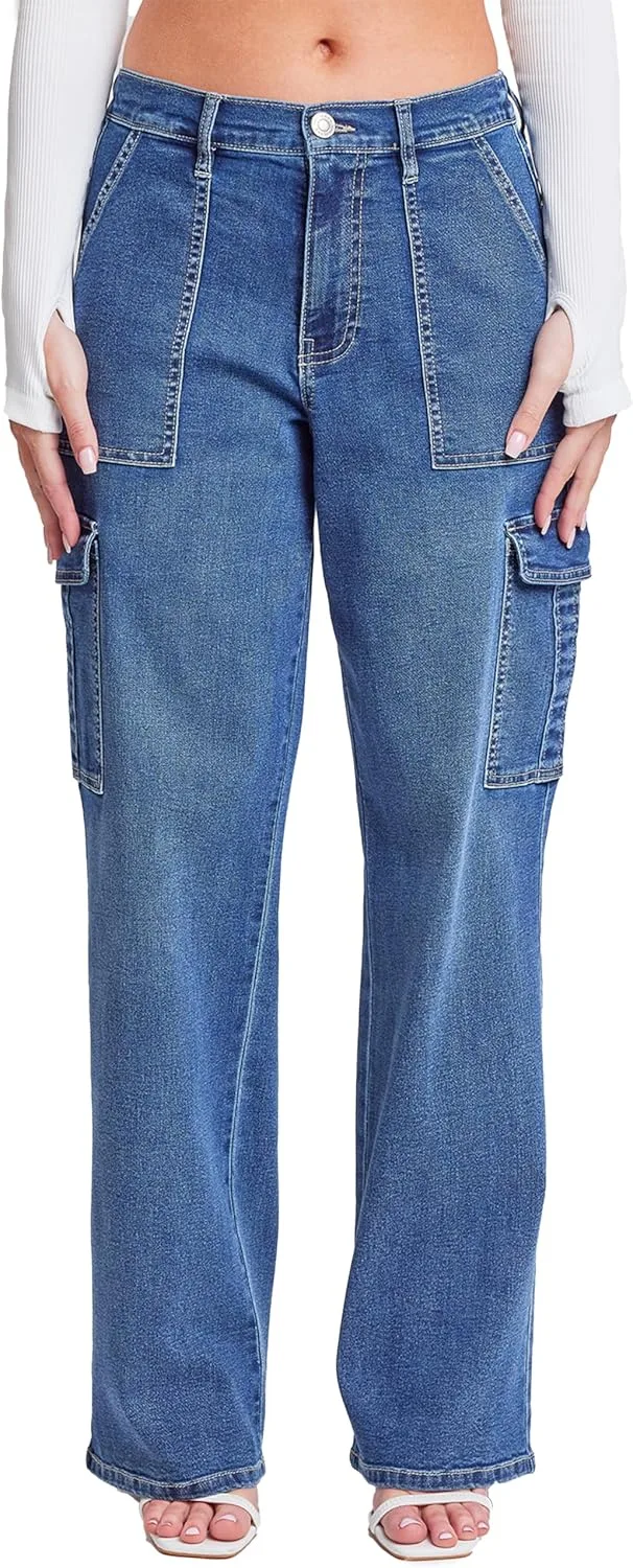 

YMI Женские джинсы с эластичным поясом и прямыми штанинами