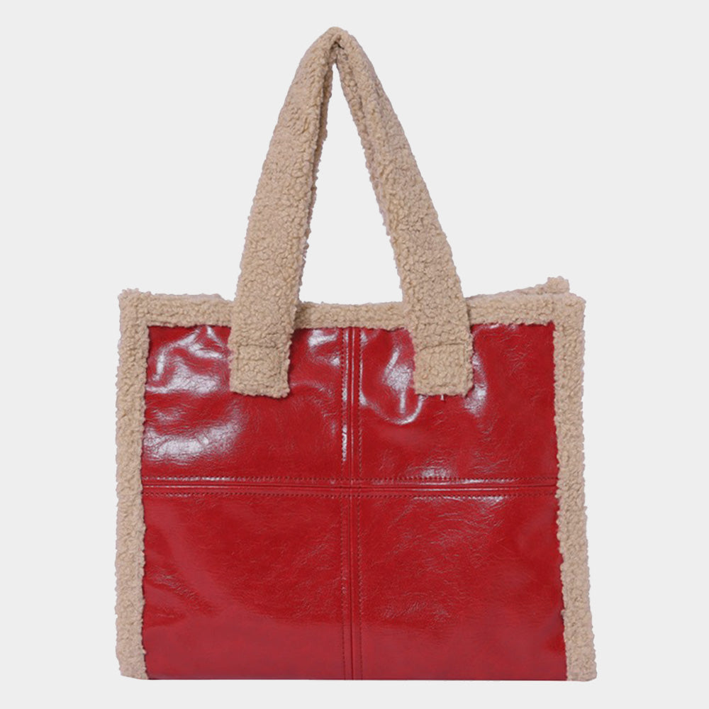 

Искусственная галька кожаная коробка ручная сумка через плечо FASHNZFAB, красный
