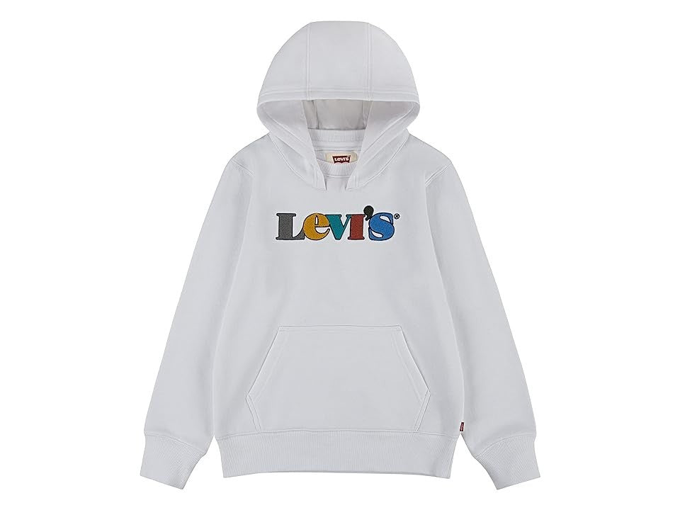 Детская толстовка Levi's с длинными рукавами, белая, с графическим принтом, из хлопка, модель GBO137 — фото 3