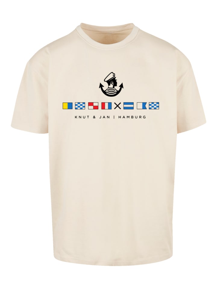 

Футболка oversize с парусными флагами от Knut & Jan Hamburg песочного цвета F4NT4STIC, Бежевый, Футболка oversize с парусными флагами от Knut & Jan Hamburg песочного цвета F4NT4STIC