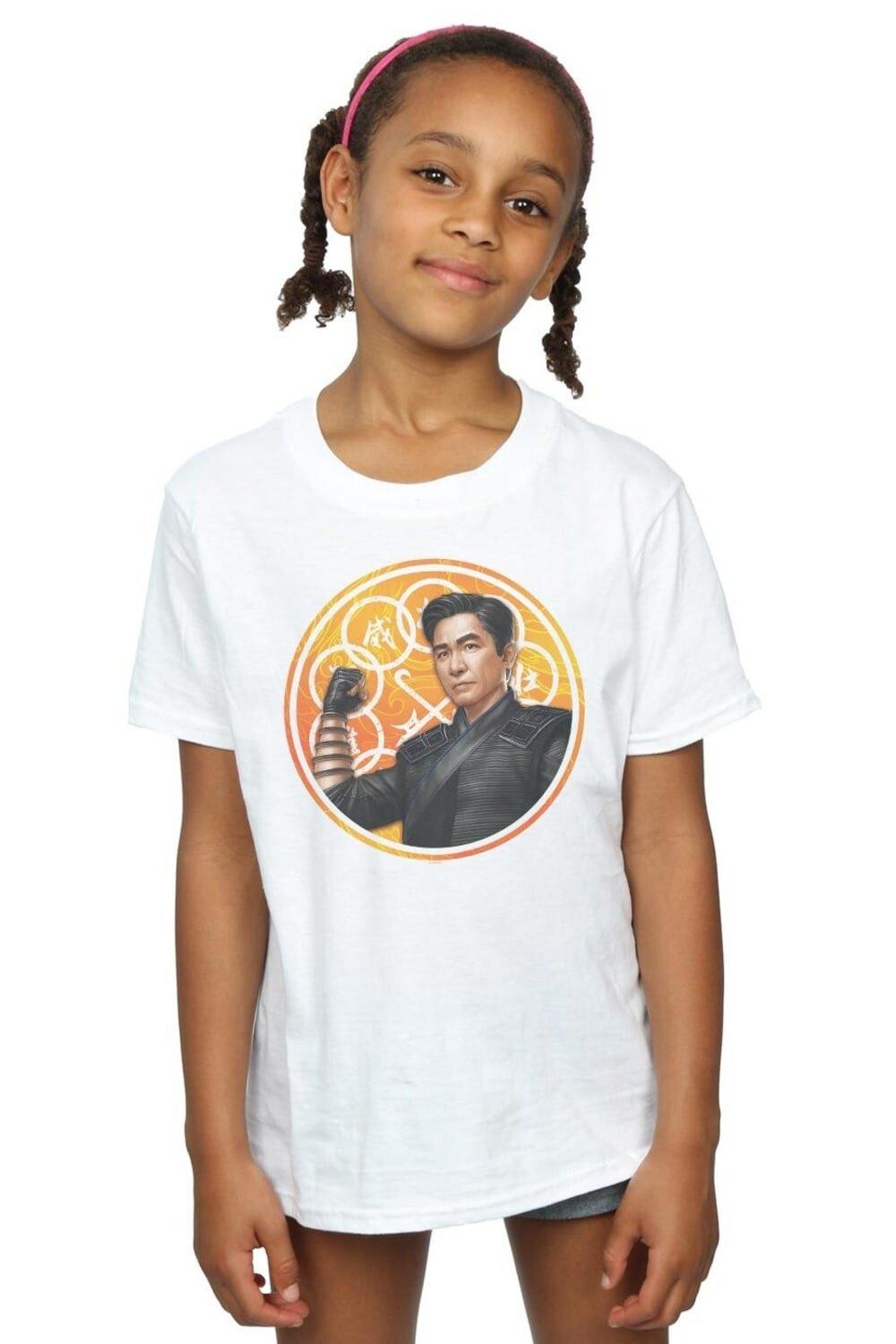 

Хлопковая футболка «Шанг-Чи и легенда десяти колец» с десятью кольцами в позе Marvel, белый