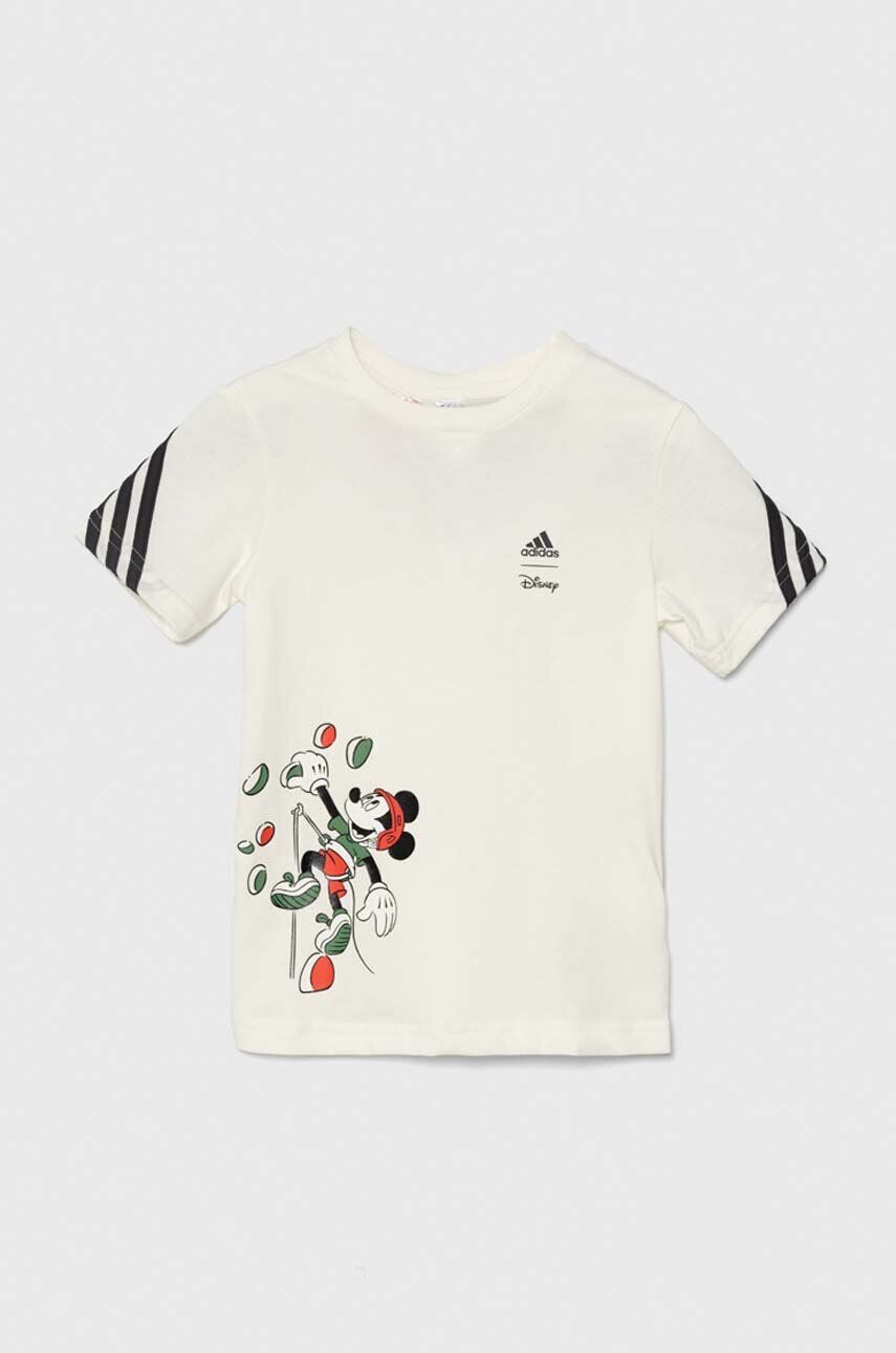 

Детская хлопковая футболка adidas I DY MM T, бежевый