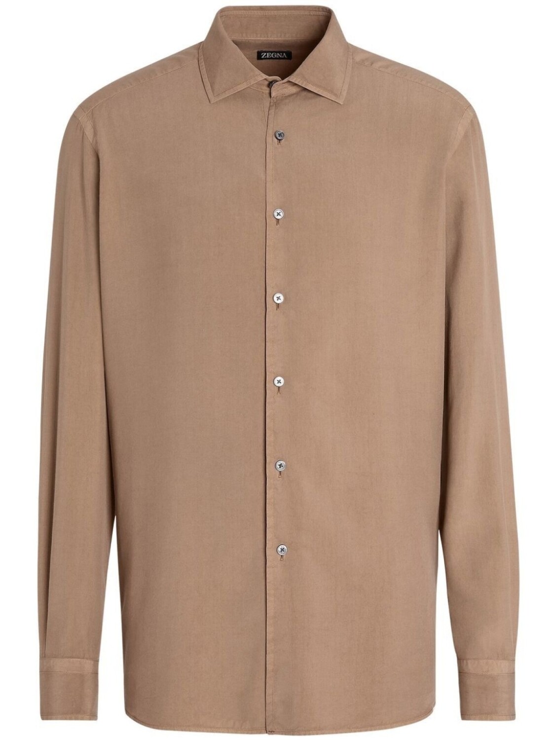 

Zegna шелковая рубашка с длинными рукавами, коричневый