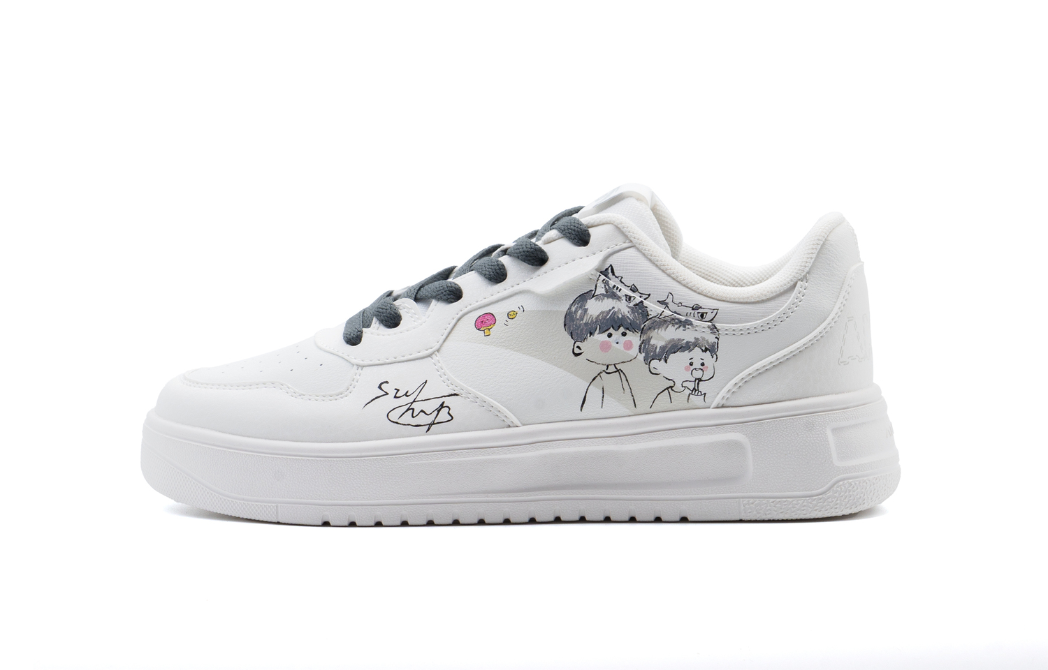 

ANTA Легкие кроссовки для скейтбординга Unisex White с верхом из искусственной кожи и текстиля, амортизирующей стелькой и противоскользящей подошвой