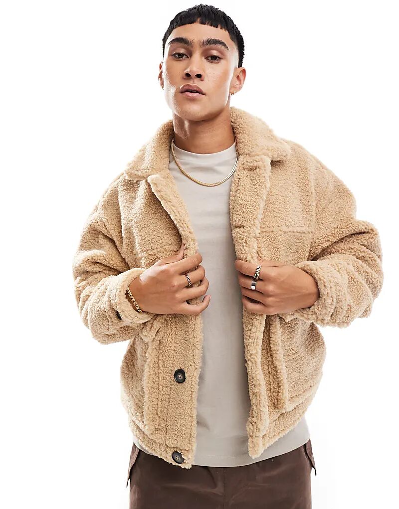 

Куртка водителя грузовика борг в песочном цвете Pull&Bear