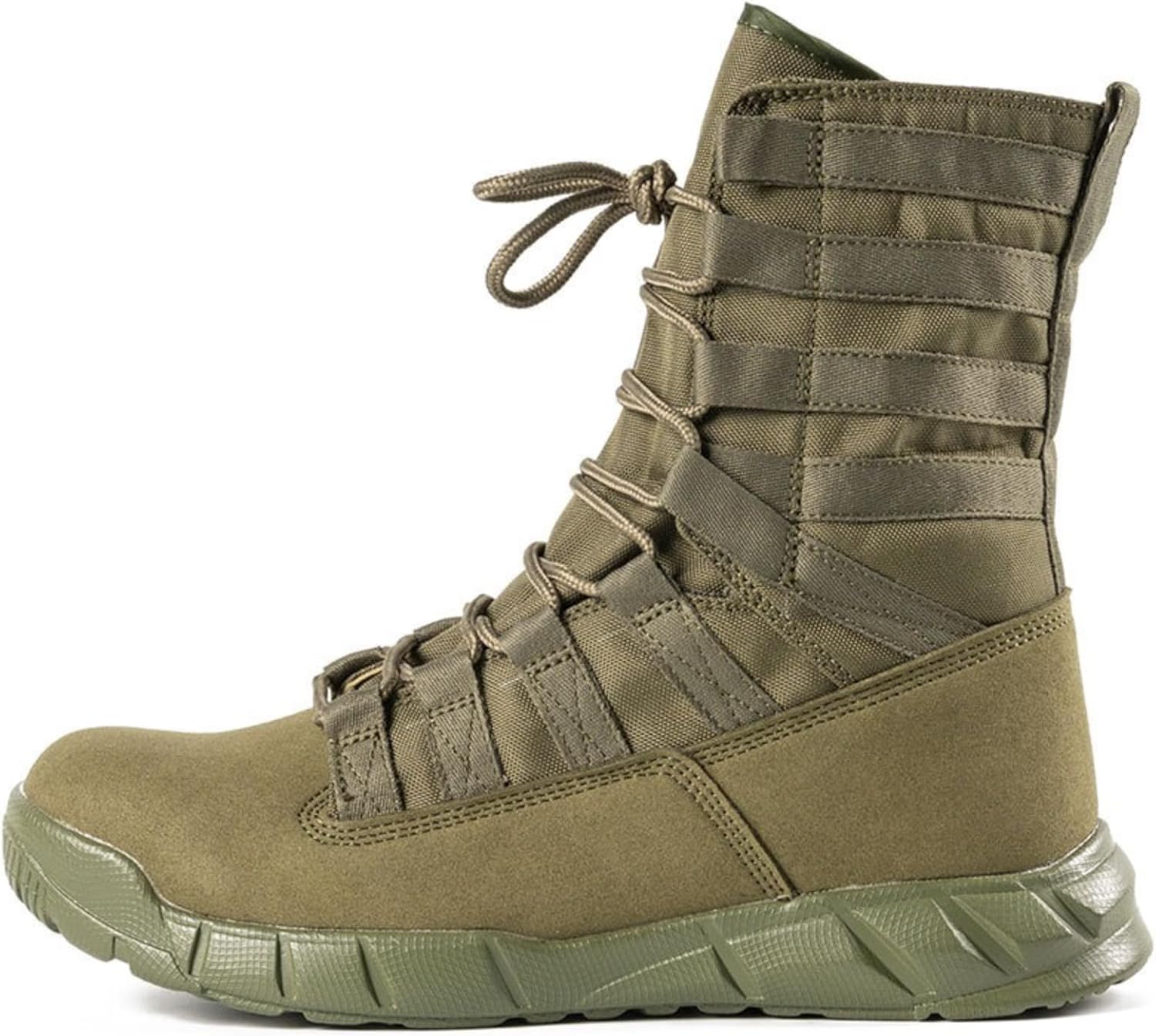 

Мужские высокие кожаные тактические ботинки QKLMWES с шнуровкой и боковой молнией, легкая нескользящая резиновая подошва, пустынные боевые ботинки для походов, путешествий, армии, джунглей и охоты, зеленый