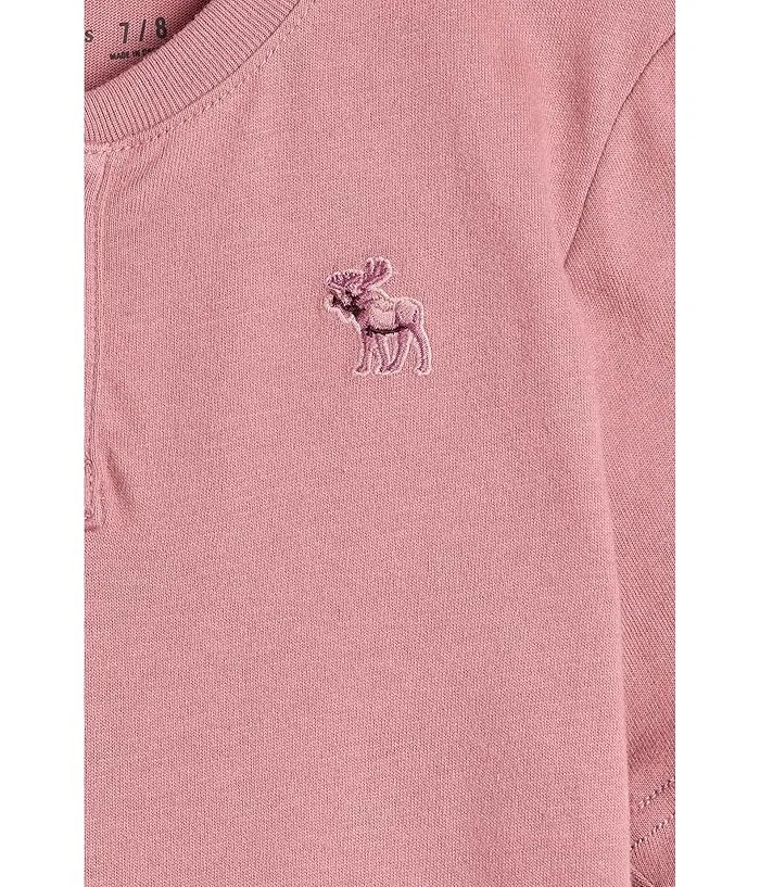 Футболка поло хлопковая Essential Henley Tee abercrombie kids, Dusty Rose — фото 3