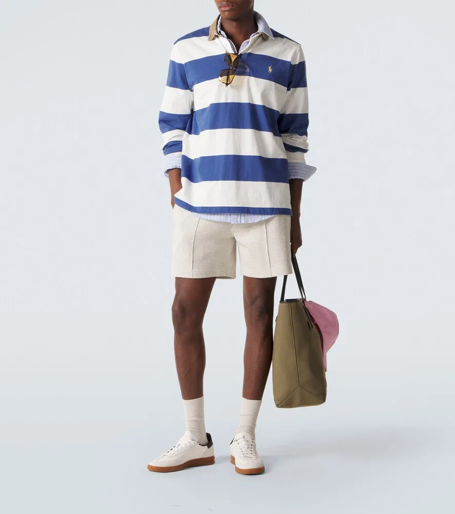 Кожаные кроссовки с замшевой отделкой Polo Ralph Lauren, белый — фото 2