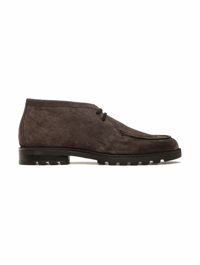 

Замшевые ботинки дезерты Santoni, серый