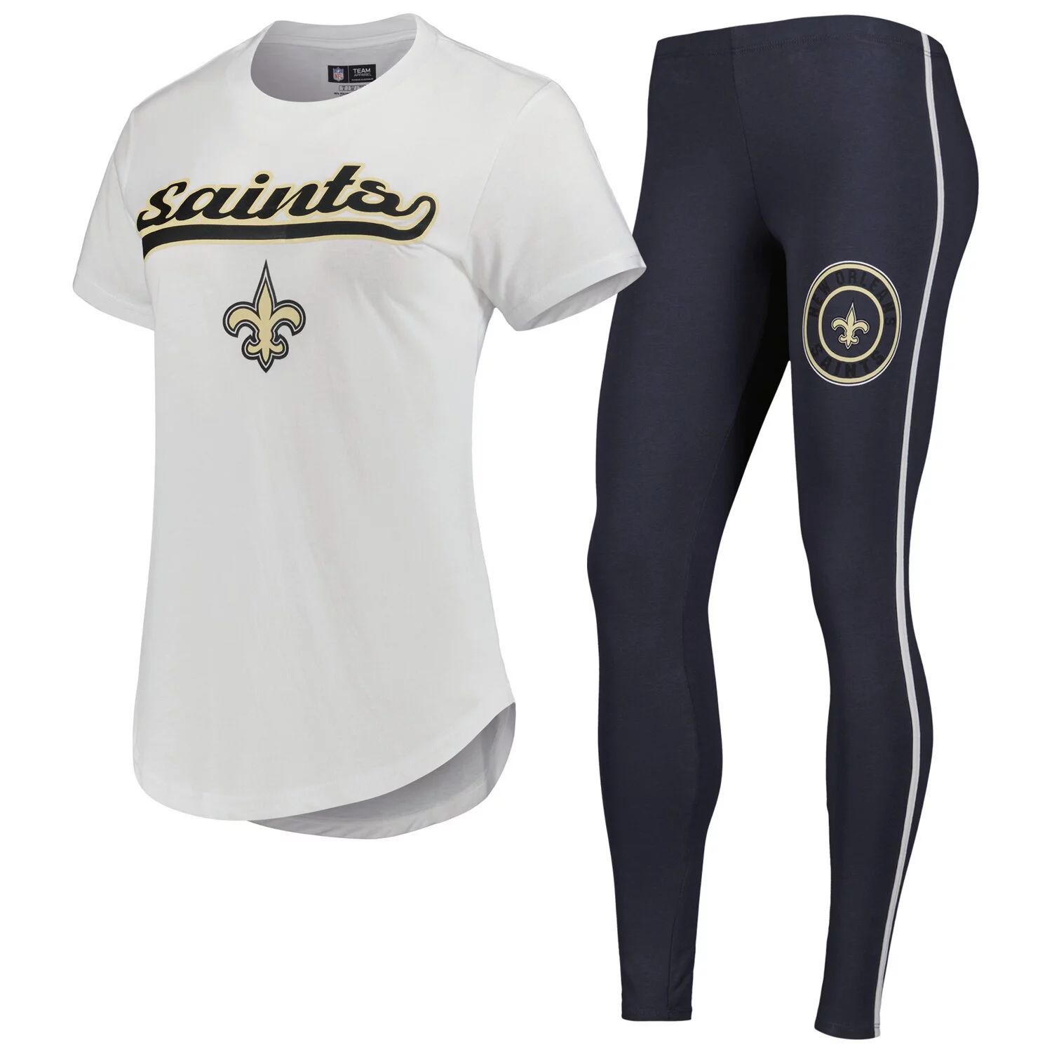 

Женская футболка Concepts Sport, белая/темно-серая футболка и леггинсы New Orleans Saints Sonata для сна, Белый, Женская футболка Concepts Sport, белая/темно-серая футболка и леггинсы New Orleans Saints Sonata для сна