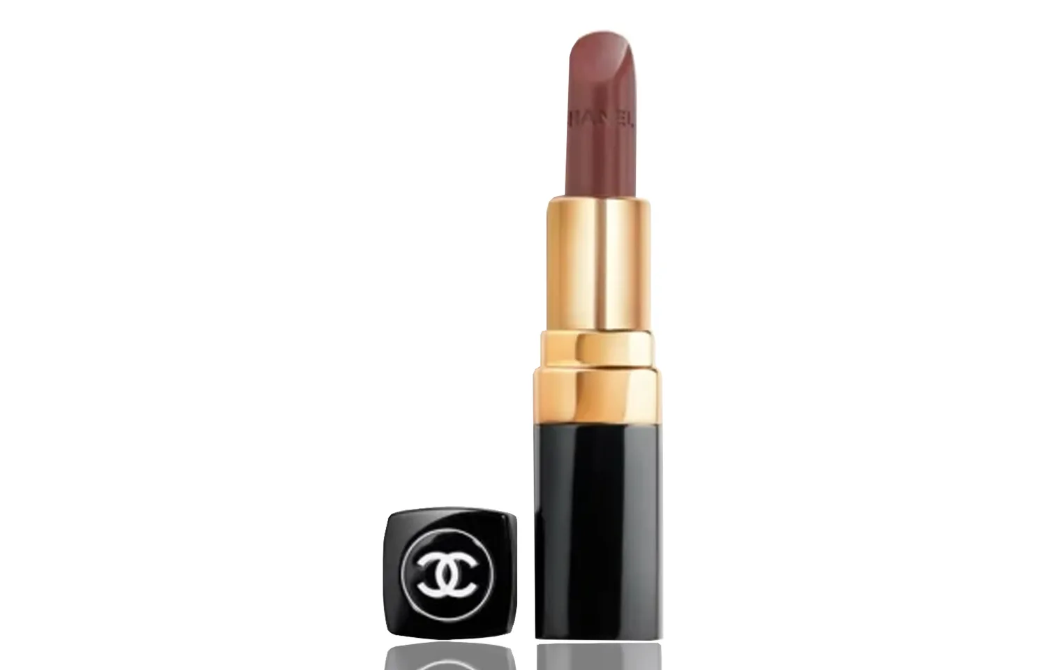 CHANEL Новая версия помады Cocoa Miss Rouge Coco Collection, сатиновая в золотом тюбике, легко растушевывается, выравнивает тон лица, #138 Dark Red Brown