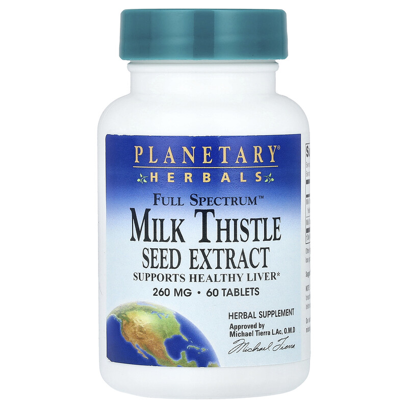 

Planetary Herbals, Full Spectrum , экстракт семян расторопши, 1040 мг, 60 таблеток (260 мг на таблетку)