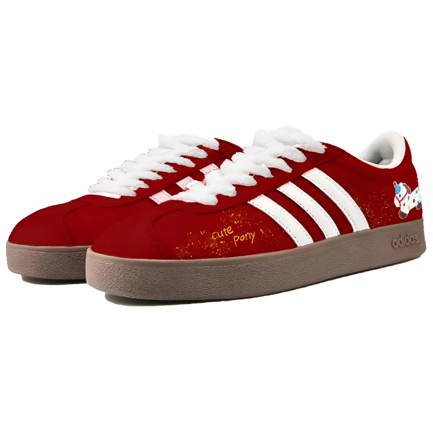 Vl Court Classic Cute Pony Slip Resistant, Abrasion Resistant, Lightweight, Breathable низкий кроссовок Adidas, красный — фото 4