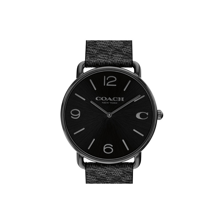 

COACH Часы ELLIOT Collection Wrist Watch Quartz Movement Leather Strap Black Dial Men's Watch
