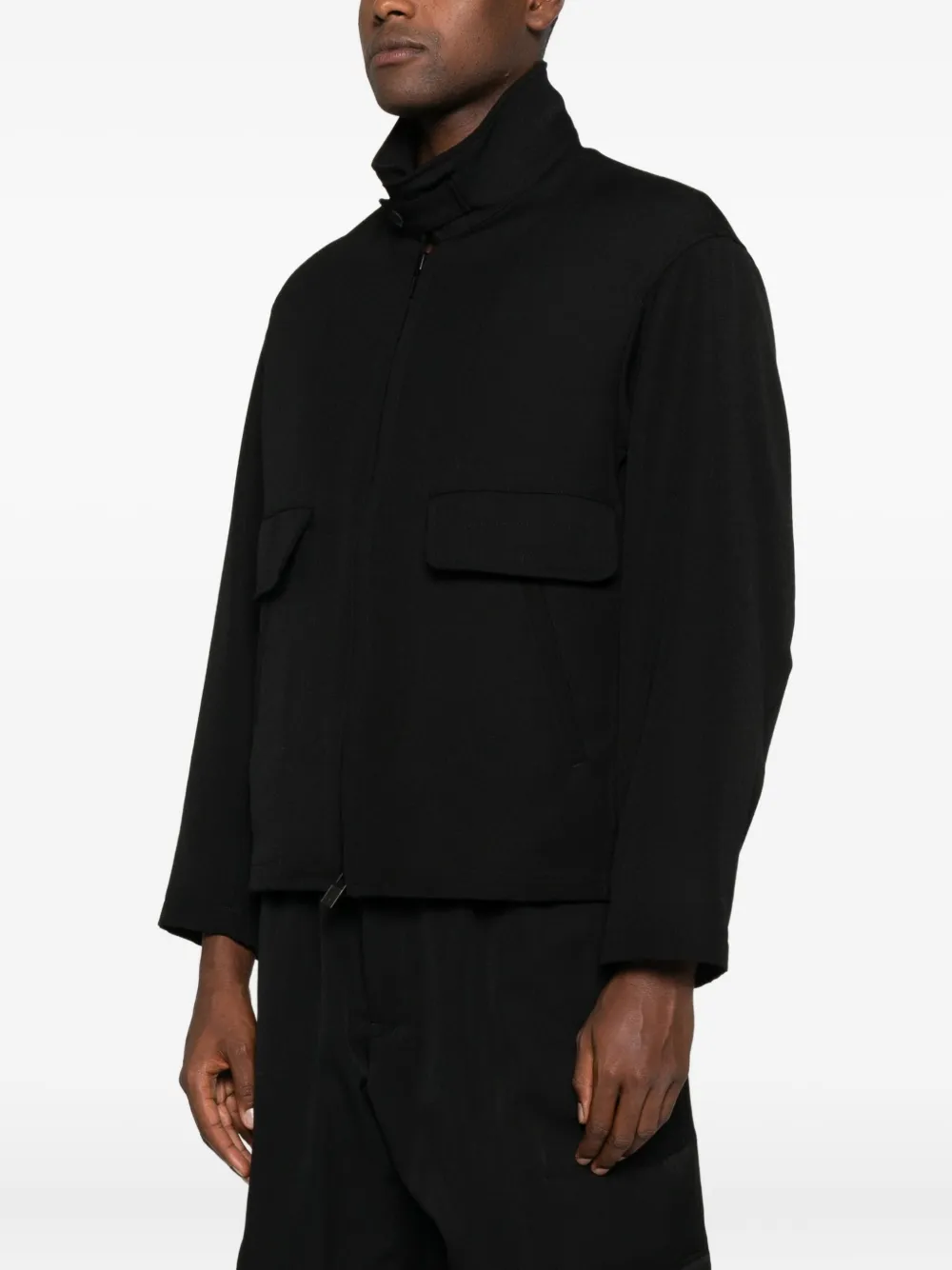 Шерстяная рубашка-куртка Yohji Yamamoto, черный — фото 3