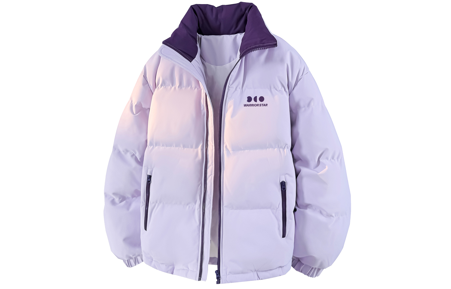 

Пуховик Unisex Stand Collar Fleece lined Padded Puffer Jacket WARRIOR, светло-фиолетовый