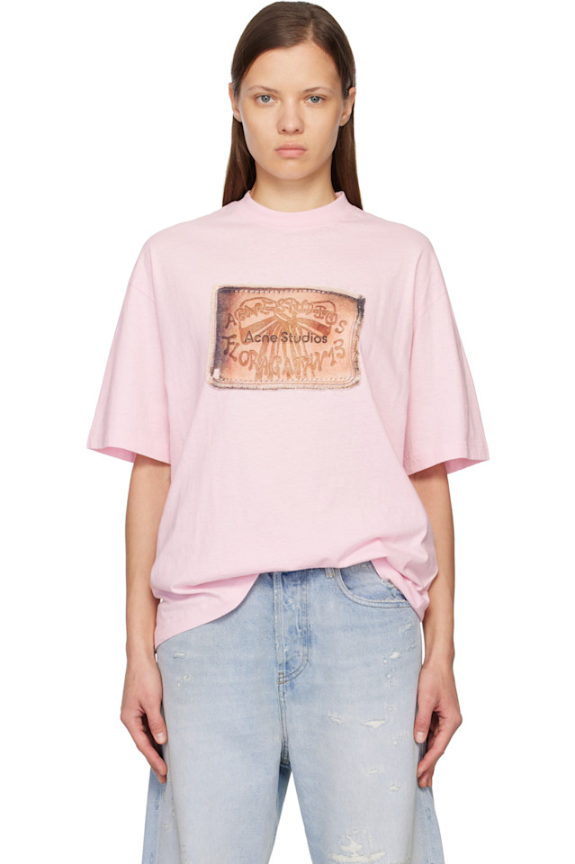 

Acne Studios Розовая футболка с логотипом, Розовый, Acne Studios Розовая футболка с логотипом