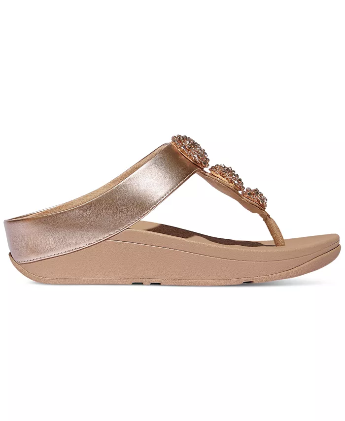 Женские босоножки Fino Beadie Wedge FitFlop, коричневый/бежевый — фото 2