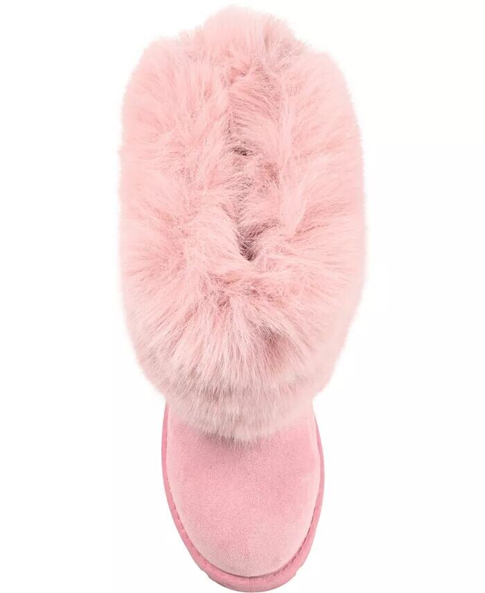Женские сапоги Shanay Lug Sole Faux Fur для холодной погоды Journee Collection, розовый — фото 4