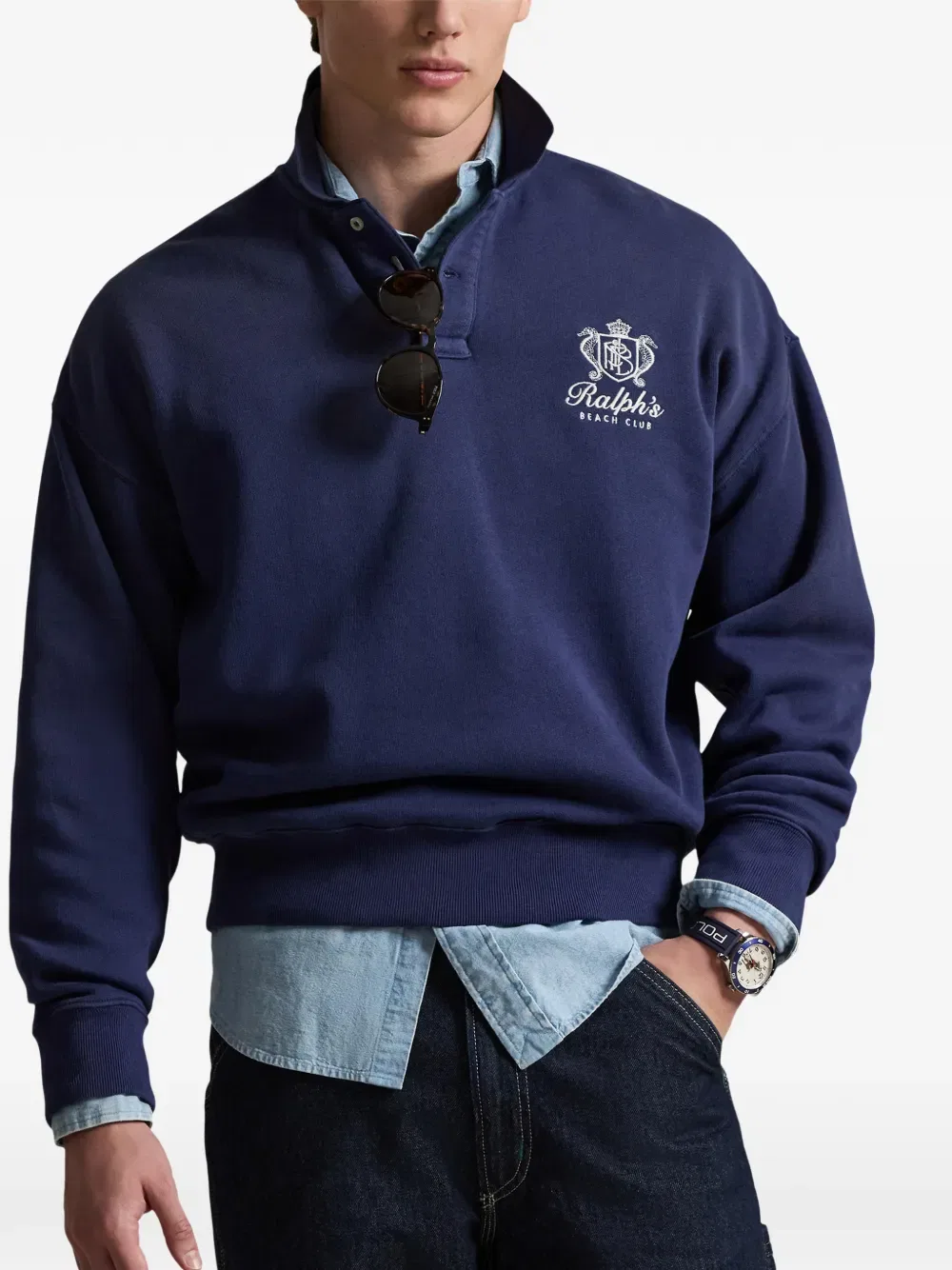Толстовка с детальным описанием Polo Ralph Lauren, синий — фото 3