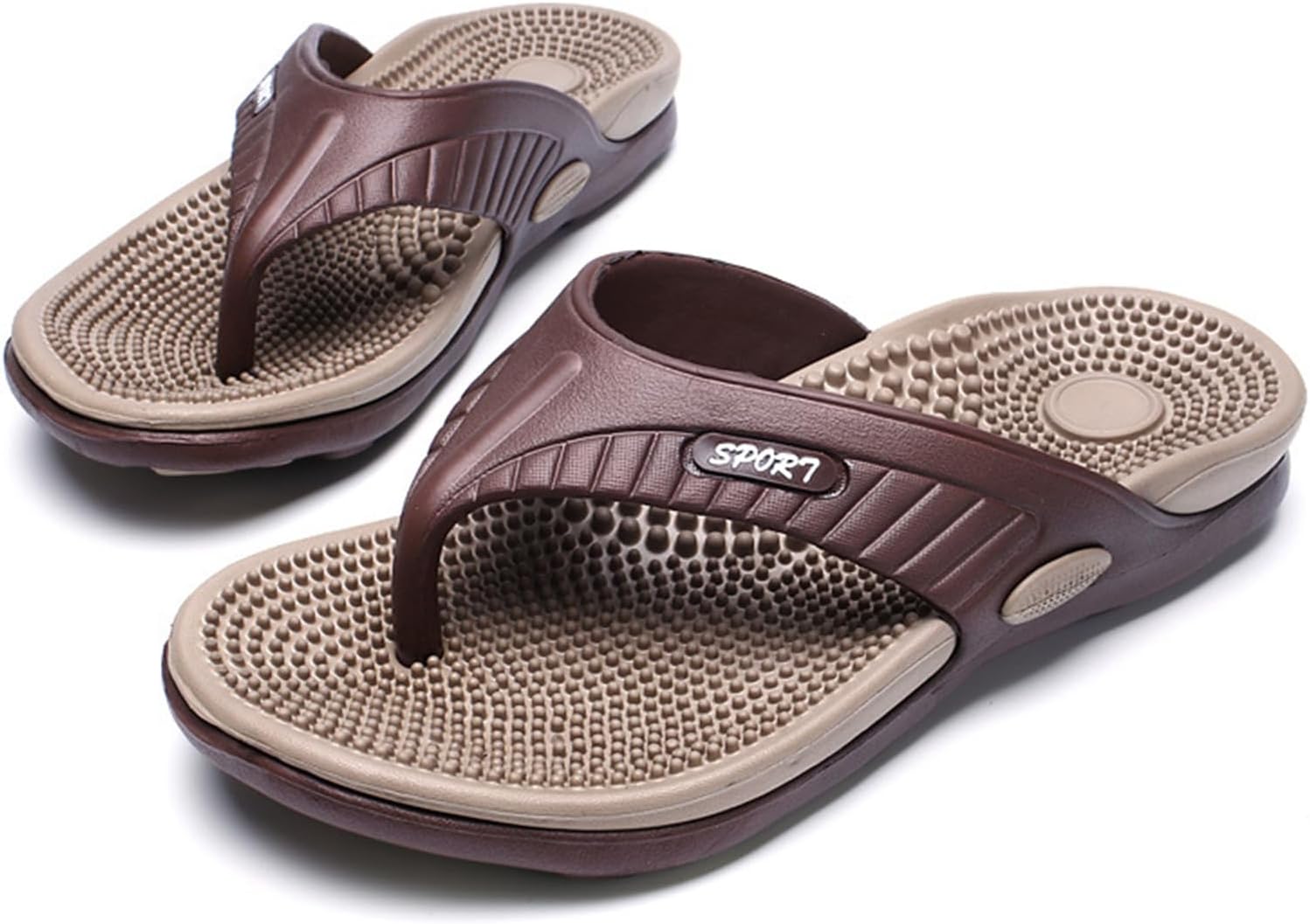 

Массажные тапочки Wang Damai с акупрессурой для пяточной шпоры, артрита и невропатии, облегчение боли, нескользящие массажные сандалии, вьетнамки с поддержкой свода для женщин и мужчин, хаки