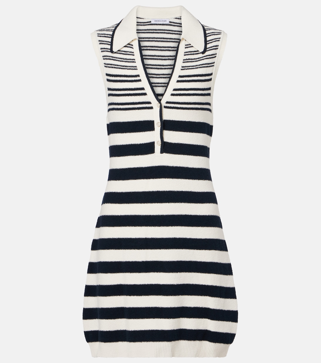 

Аннет мини-платье из хлопковой смеси Veronica Beard, Off White/Navy