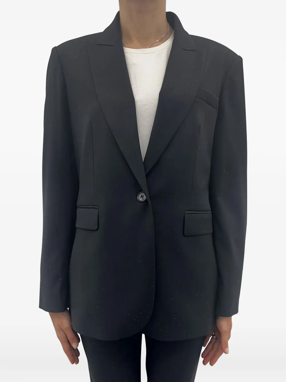 

Блейзер с одной пуговицей, украшенный стразами Liu Jo, черный