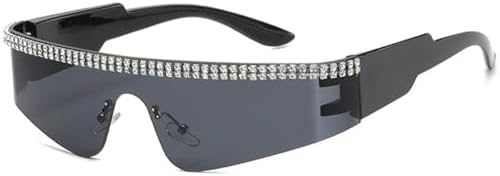 

Персонализированные солнцезащитные очки с бриллиантовой инкрустацией, цельные, для женщин и мужчин, винтажные солнцезащитные очки с защитой от УФ-излучения UV400 MTZJH, Black