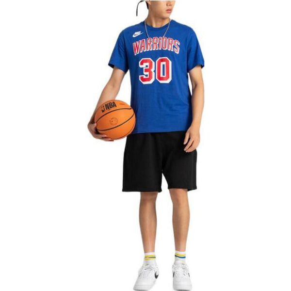 Футболка Nike SS22 NBA Warriors Curry 30 Casual Breathable Sports Short Sleeve Blue, синий — фото 3