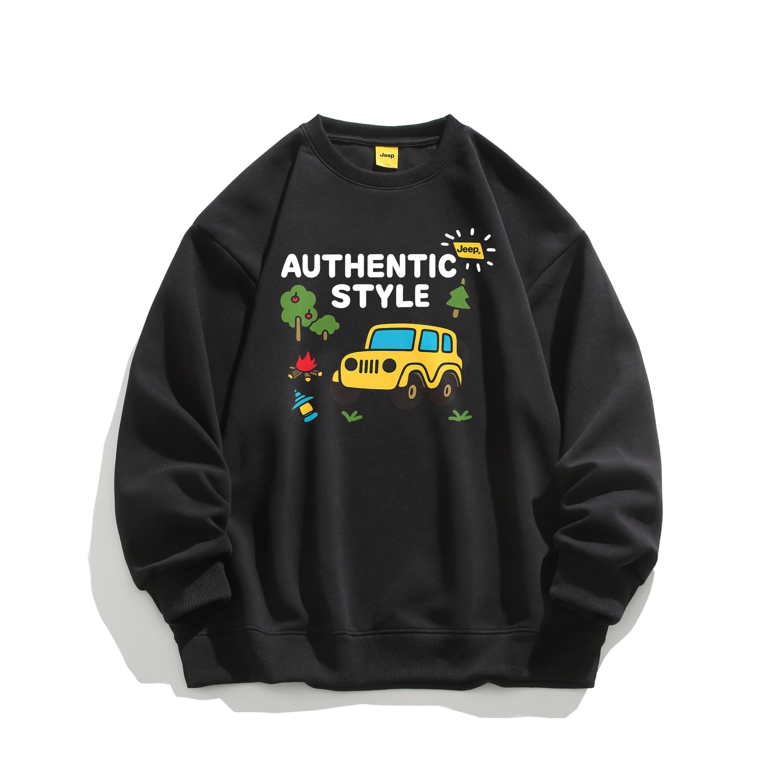 

Свитшот Unisex Crew Neck Moderate Regular Jeep, jy14-pure черный[jeep]