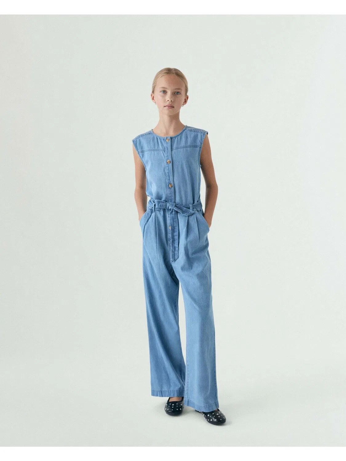 Комбинезон Scalpers Dungarees из синей джинсовой ткани — фото 3