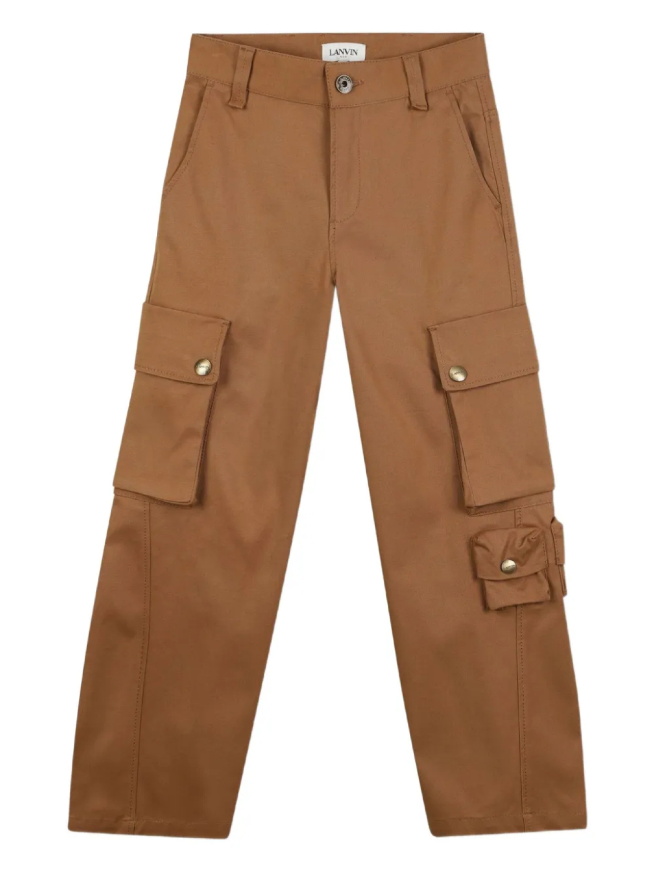 

Lanvin Enfant брюки с вышитым логотипом, коричневый