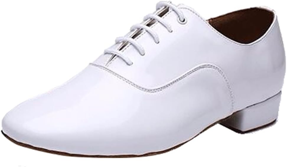 

Мужские классические кожаные туфли TDA с шнуровкой для танго, бального, сальсы, латинских танцев и свадеб, белый