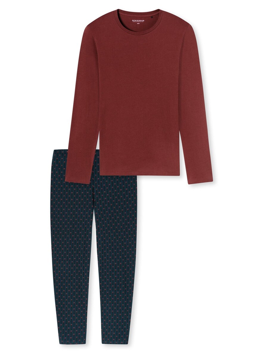 

Длинная пижама SCHIESSER Casual Essentials, темно-красный