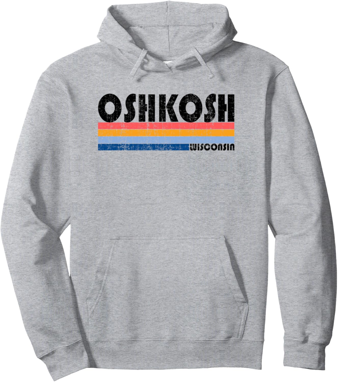 

Худи в стиле ретро 70-х/80-х годов, Ошкош, Висконсин Retro Oshkosh Wisconsin Souvenirs, серый