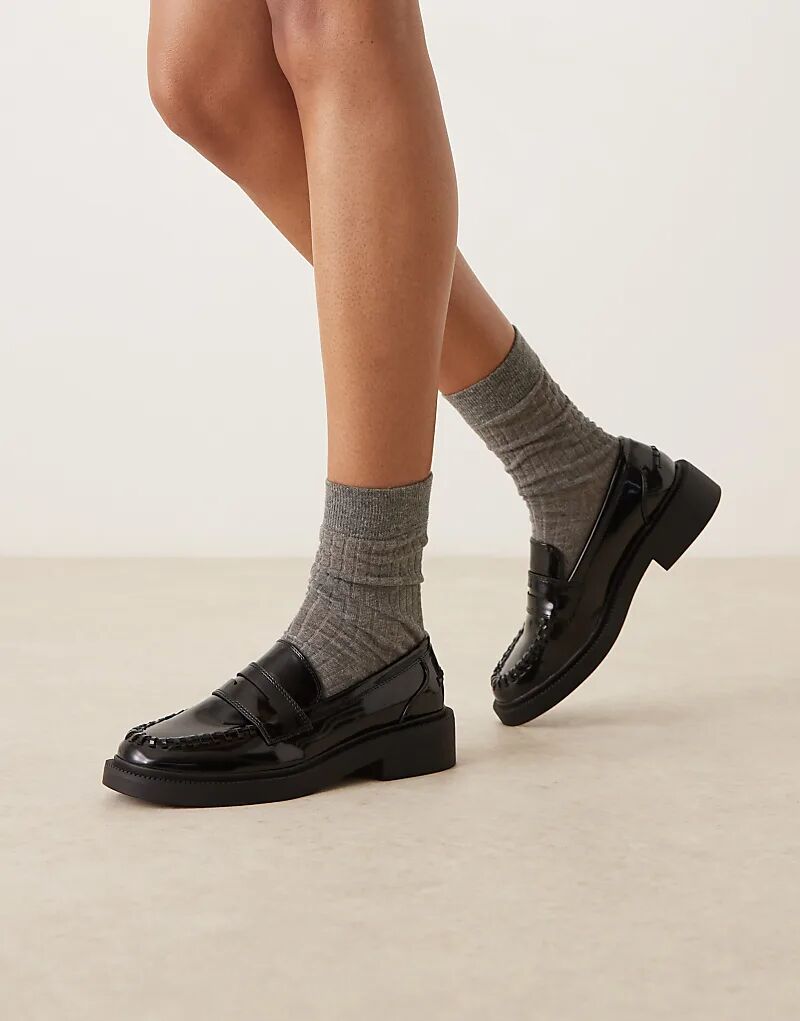 Широкие лоферы Minerva ASOS DESIGN черного цвета — фото 3