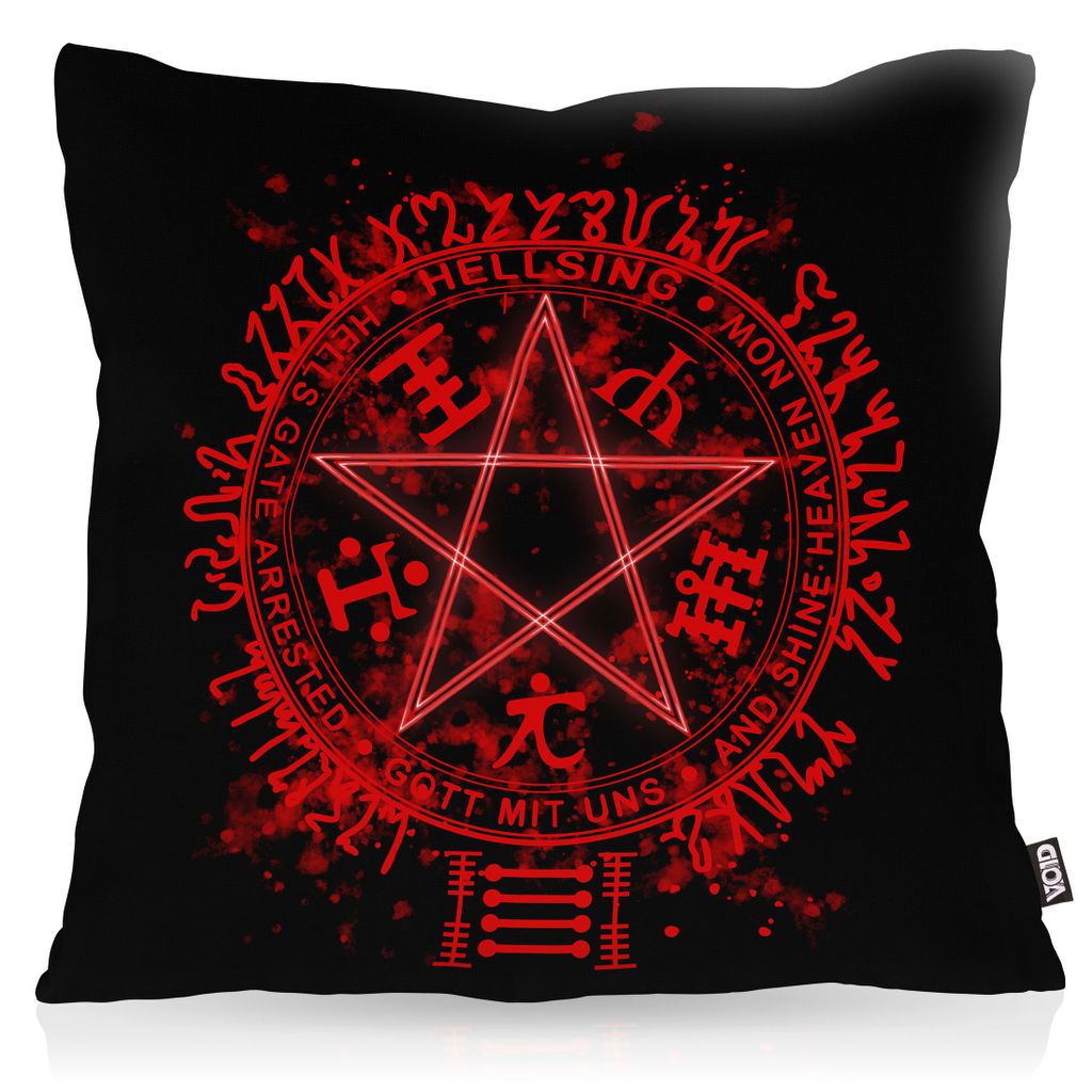 

Чехол на подушку VOID Hellsing Pentagram, полиэстер, водонепроницаемый для улицы, вампир, аниме, манга, Япония, размер подушки: 60 x 60 см