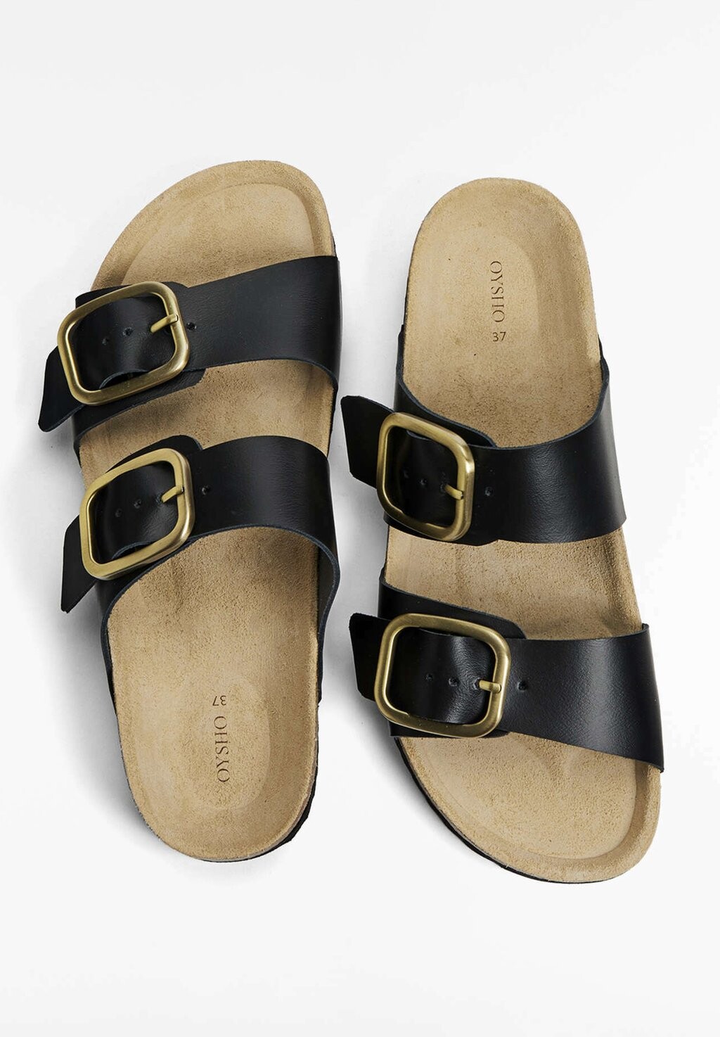 Мюли на плоской подошве BUCKLE OYSHO, цвет black — фото 3
