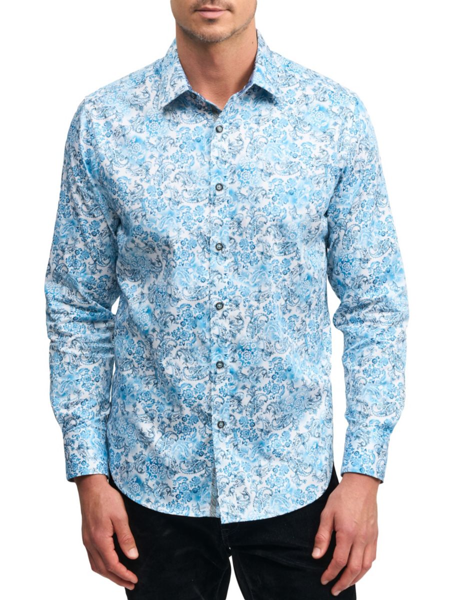 

Даунинг тканая рубашка Robert Graham, цвет Slate Blue