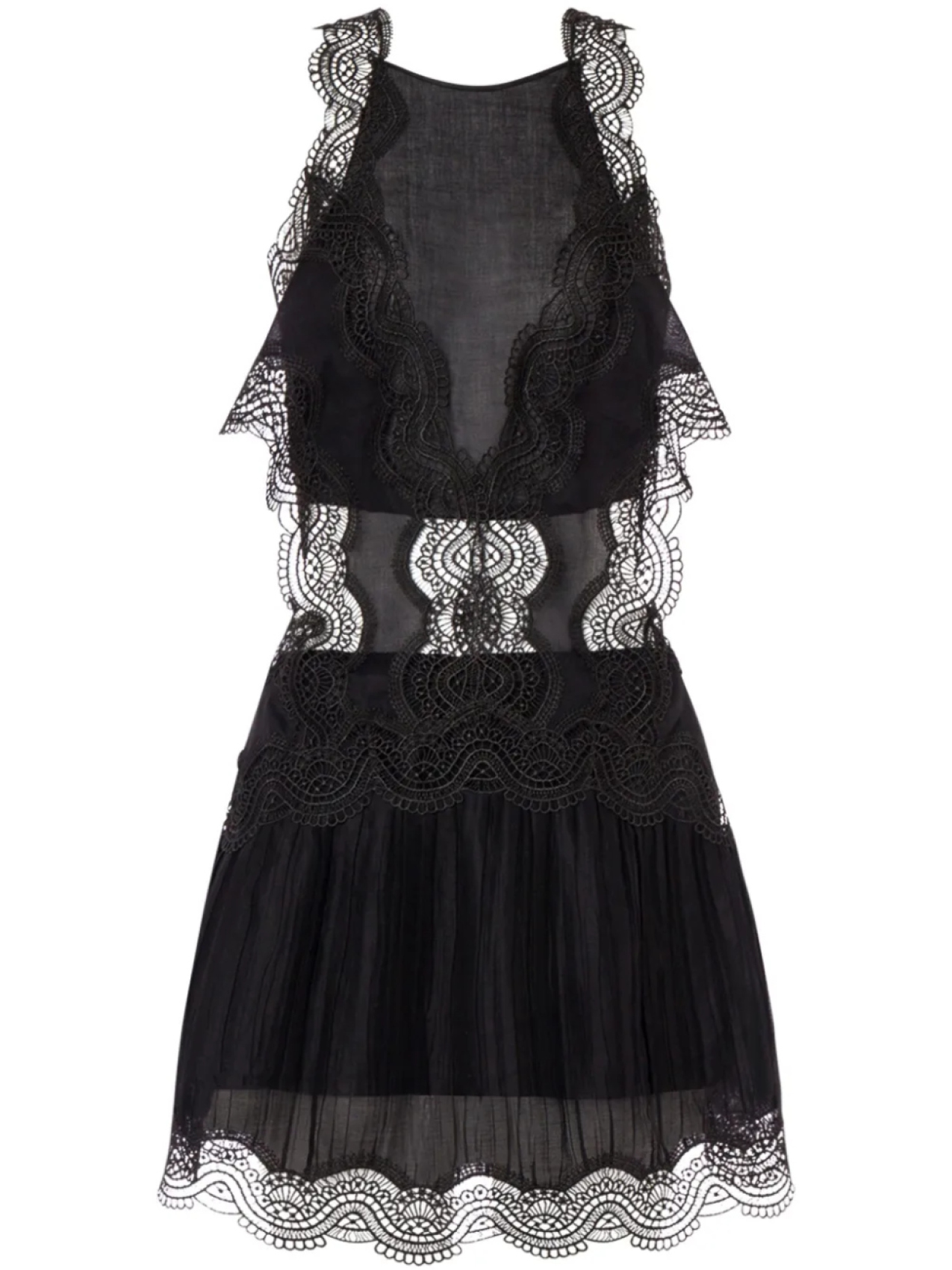 

Alberta Ferretti платье мини с кружевными вставками, черный